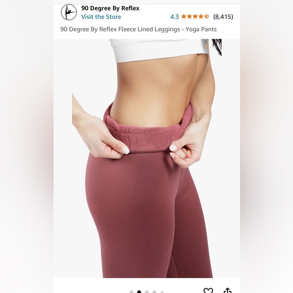 90 Degree By Reflex Fleece/Sherpa Lined Leggings - Yoga Panty